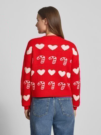 Vero Moda Regular Fit Weihnachtspullover mit Rundhalsausschnitt Modell 'CANDYHEARTS' Rot 5