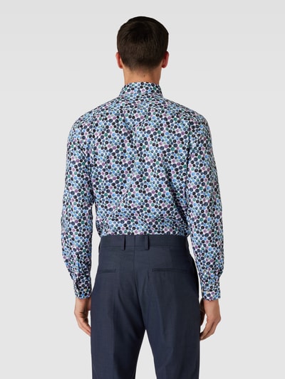 Jake*s Slim Fit Business-Hemd mit Allover-Print Blau 5