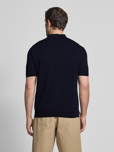 PEOPLE OF SHIBUYA Koszulka polo z bocznymi rozcięciami model ‘NITO’ Granatowy 5