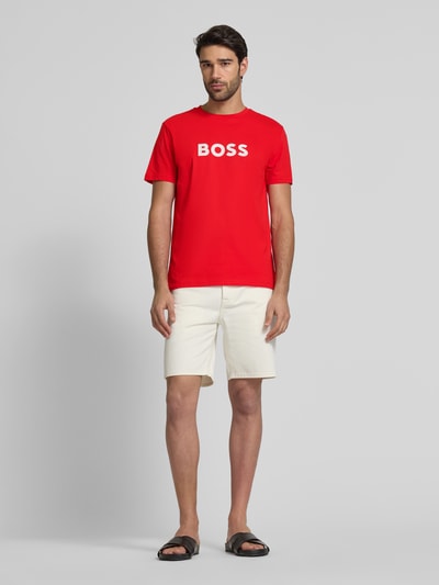 BOSS T-shirt z nadrukiem z logo Czerwony 1