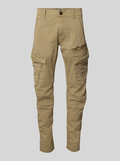 Produktfoto, Slim Fit Hose aus katoenmix in cargo-look van PME Legend, heren broek in beige met steekzakken, knoop- en ritssluiting, Bandwijdte maat 32/32: 44 cm, Binnenbeenlengte maat 32/32: 80 cm