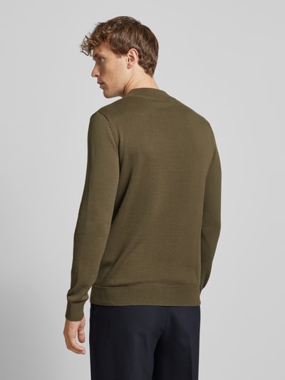 SELECTED HOMME Sweter z dzianiny z golfem model ‘ROBERT’ Oliwkowy 5