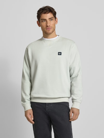 Lerros Sweatshirt mit Rundhalsausschnitt und Label-Patch Lind 4