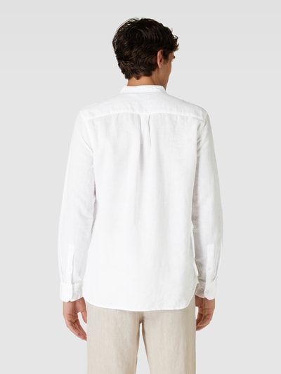 CK Calvin Klein Koszula lniana o kroju regular fit ze stójką Biały 5