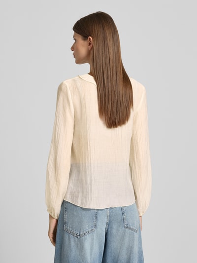 Zero Regular Fit Bluse mit V-Ausschnitt und Schnürung Ecru 5