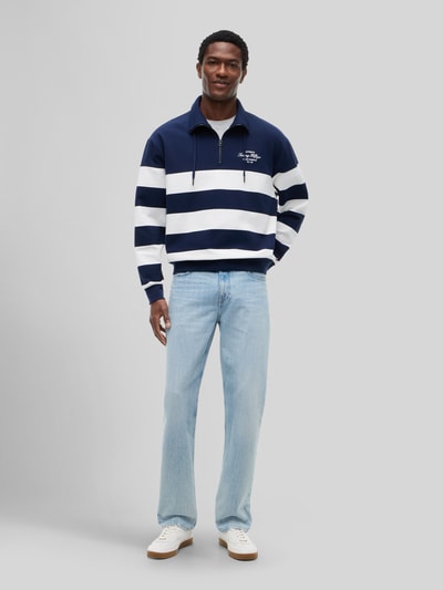 Tommy Hilfiger Relaxed Fit Troyer aus Baumwoll-Mix mit Tunnelzug Dunkelblau 1