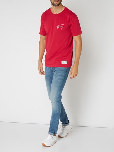 Tommy Jeans T-shirt z nadrukiem z logo Mocnoróżowy 1