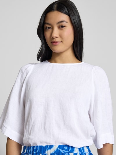 Seidensticker Regular Fit Leinenblusenshirt mit 1/2-Arm Weiss 3