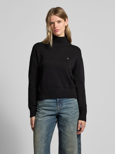 Calvin Klein Jeans Strickpullover mit gerippten Abschlüssen Black 4