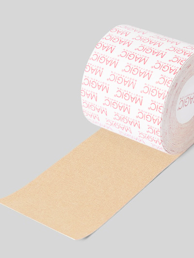Produktfoto, Breast Tape mit beidseitig klebenden Eigenschaften von MAGIC Bodyfashion, mix van katoen en elastaan, huidvriendelijk, model 'Double Sticky Boob Tape', lichtbruine kleur, glad oppervlak, geschikt voor elke borstgrootte, lift en vormt de buste.
