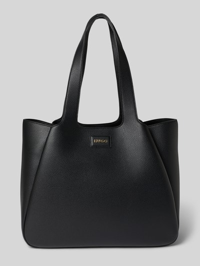 HUGO Shopper in leerlook met logo-applicatie  - 1