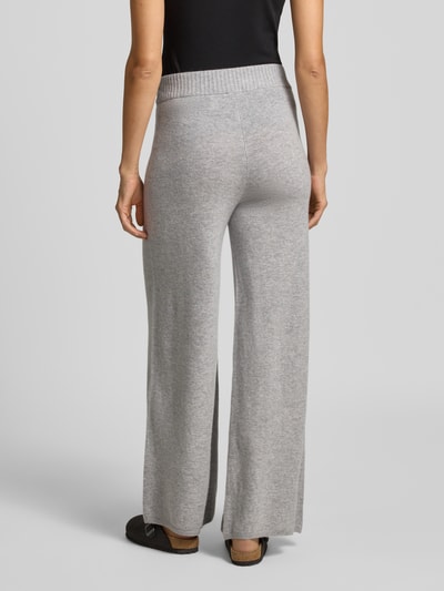 s.Oliver BLACK LABEL Wide leg gebreide broek van een mix van wol en kasjmier Lichtgrijs - 5
