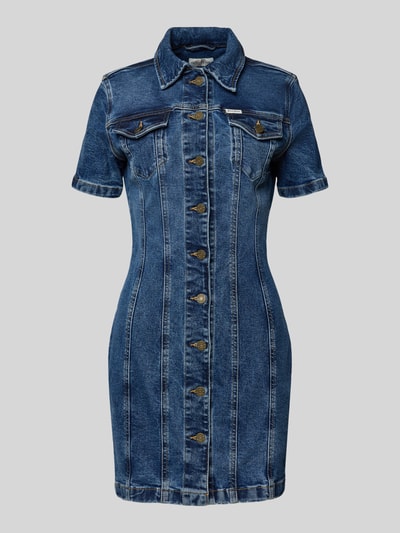 Guess Jeans Sukienka jeansowa z wykładanym kołnierzem Jeansowy niebieski 2