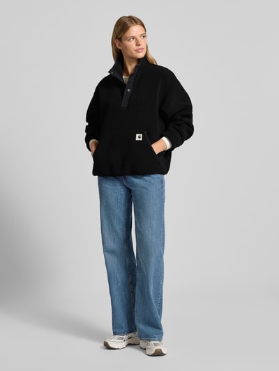 Carhartt Work In Progress Fleecepullover met opstaande kraag en kangoeroezak, model 'ELLIOT' Zwart - 1