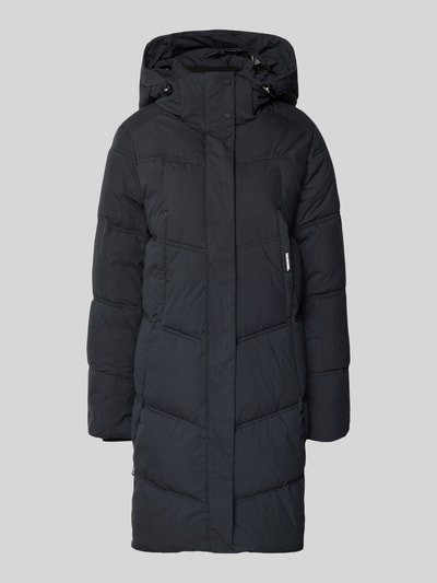 khujo Gewatteerde lange jas met capuchon, model 'Graya' Marineblauw - 2