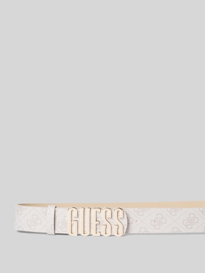 Guess Riem van rundleermix met all-over logomotief Lichtroze - 2