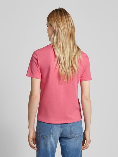 Jake*s Casual T-shirt met melangelook Fuchsia - 5