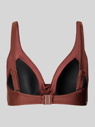 Produktfoto, Bikini-Oberteil mit V-Ausschnitt Modell 'Isla' von Barts in Braun mit Stretch-Anteil, verstellbaren Trägern und Hakenverschluss.