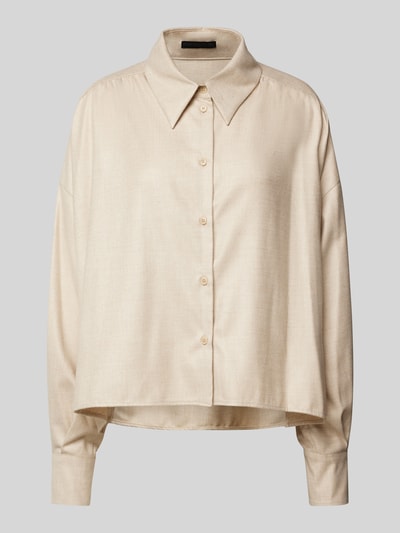 Drykorn Relaxed fit blouse met platte kraag, model 'FLANNA' Beige - 2