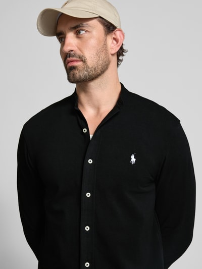 Polo Ralph Lauren Regular fit vrijetijdsoverhemd met labelstitching en opstaande kraag Zwart - 3