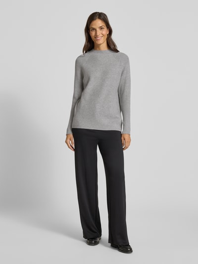 Soyaconcept Sweter z dzianiny z prążkowanymi wykończeniami model ‘KANITA’ Średnioszary melanż 1