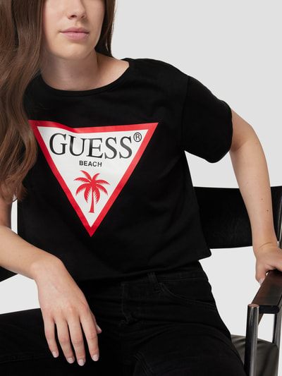 Guess T-Shirt mit Label-Print Black 3