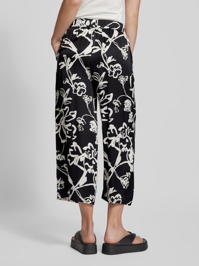 s.Oliver BLACK LABEL Stoffen broek van viscose met all-over motief Zwart - 5