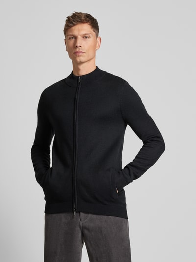 Christian Berg Men Strickjacke mit Zweiwege-Reißverschluss Black 4