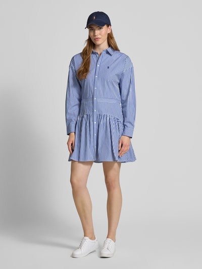 Polo Ralph Lauren Overhemdjurk in minilengte met logostitching Bleu - 1