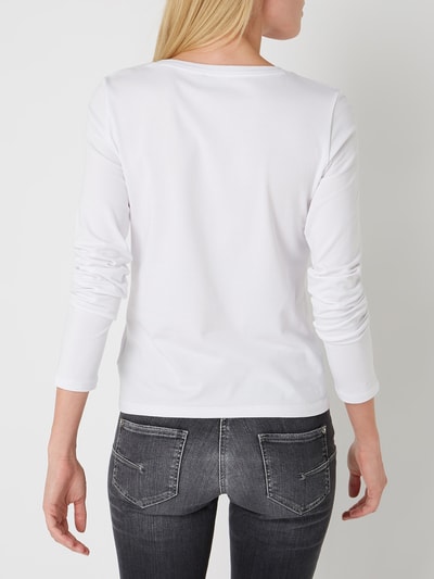 EA7 Emporio Armani Longsleeve mit Logo aus Nieten Weiss 5