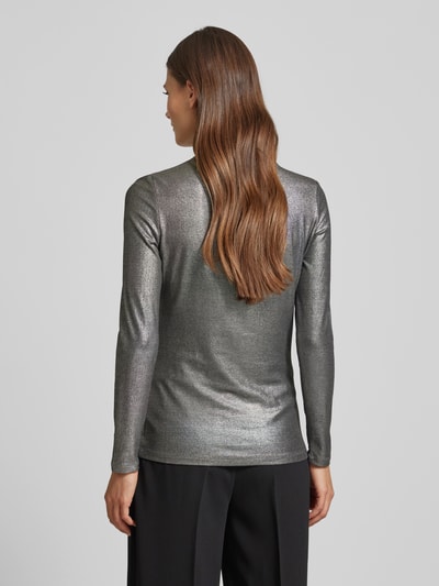 Oui Longsleeve mit Stehkragen Silber 5