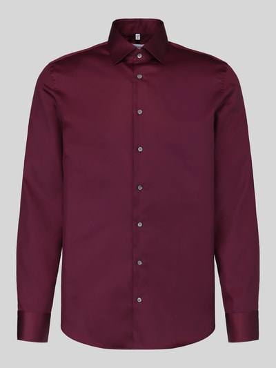 Seidensticker Slim Fit Businesshemd aus reiner Baumwolle Bordeaux 2