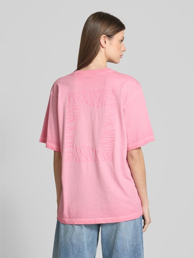 Tom Tailor Denim Oversize T-Shirt aus reiner Baumwolle Pink 5