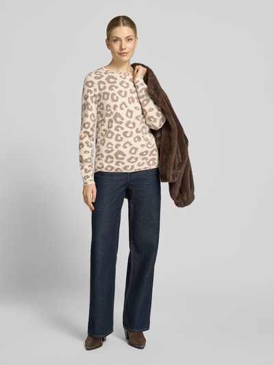 VILA Gebreide pullover van viscosemix model 'TIF' Beige - 1