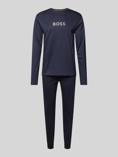 BOSS Pyjama met logoprint Donkerblauw - 1