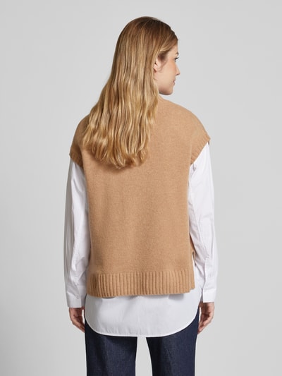 Christian Berg Woman Spencer van lanawol met V-hals Camel - 5