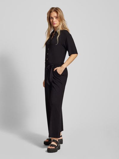 Marc O'Polo Denim Jumpsuit met strikceintuur Zwart - 1