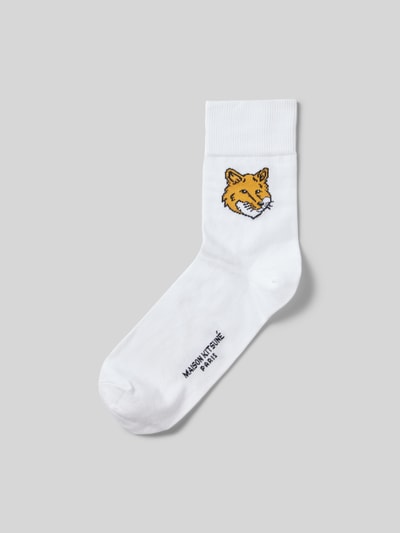 MAISON KITSUNE Socken mit Motiv-Print Weiss 1