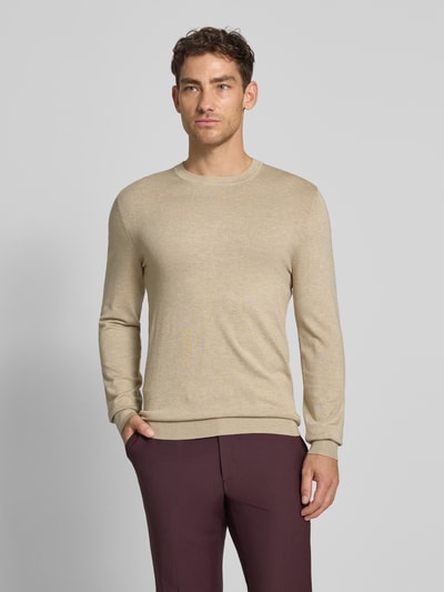 MCNEAL Strickpullover mit gerippten Abschlüssen Mud Melange 4