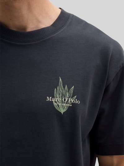 Marc O'Polo Loose Fit T-Shirt aus reiner Baumwolle mit Rücken-Motiv-Print Marine 3