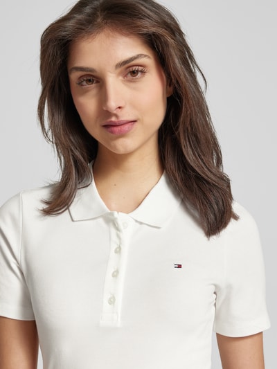 Tommy Hilfiger Knielange polo-jurk met logostitching, model '1985' Ecru - 3