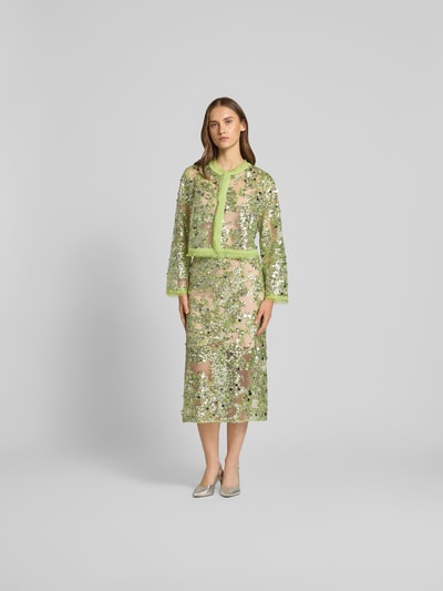 BAUM & PFERDGARTEN Cropped Jacke mit Ausfransungen Hellgruen 1