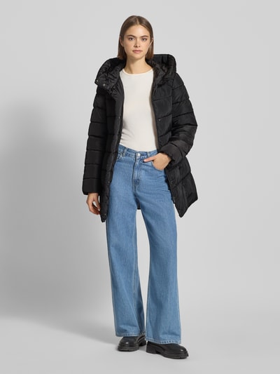 Only Kurtka pikowana o kroju regular fit z kapturem model ‘LINA’ Czarny 1