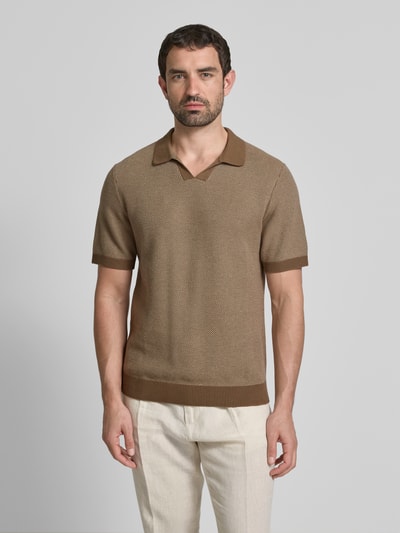 Jack & Jones Premium Regular fit poloshirt met V-hals, model 'CEASTON' Cognac - 4