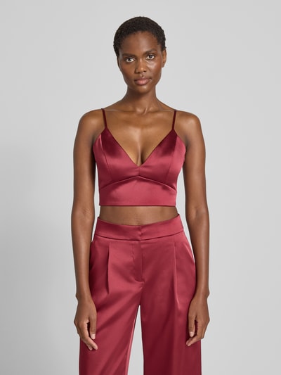 Jake*s Cocktail Top krótki z dekoltem w kształcie serca Bordowy 4