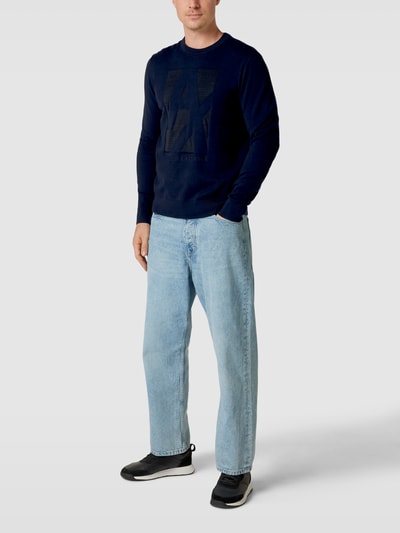ARMANI EXCHANGE Strickpullover mit Strukturmuster Marineblau 1