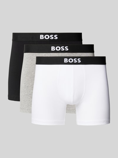 BOSS Boxershorts mit elastischem Logo-Bund im 3er-Pack Modell 'ONE'
 Mittelgrau Melange 1