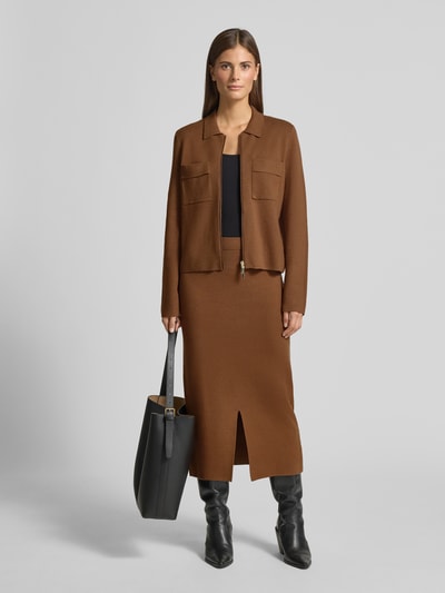 Christian Berg Woman Midirock mit Gehschlitz Cognac 1