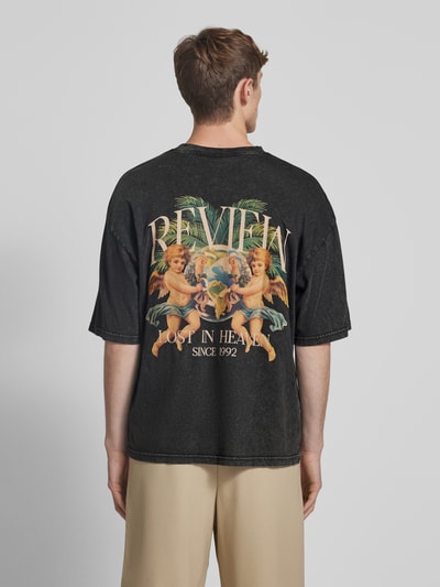 REVIEW T-Shirt mit Label-Print Black 5