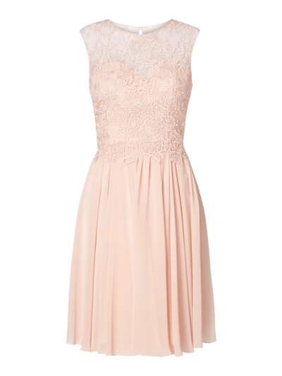 Niente Cocktailkleid mit floralen Stickereien Altrosa 2